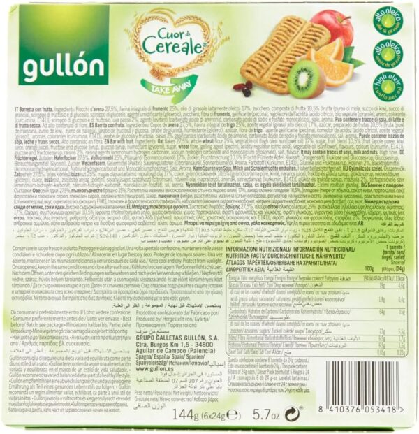 Gullon Cuor di Cereale Take Away Multifrutta 144g retro