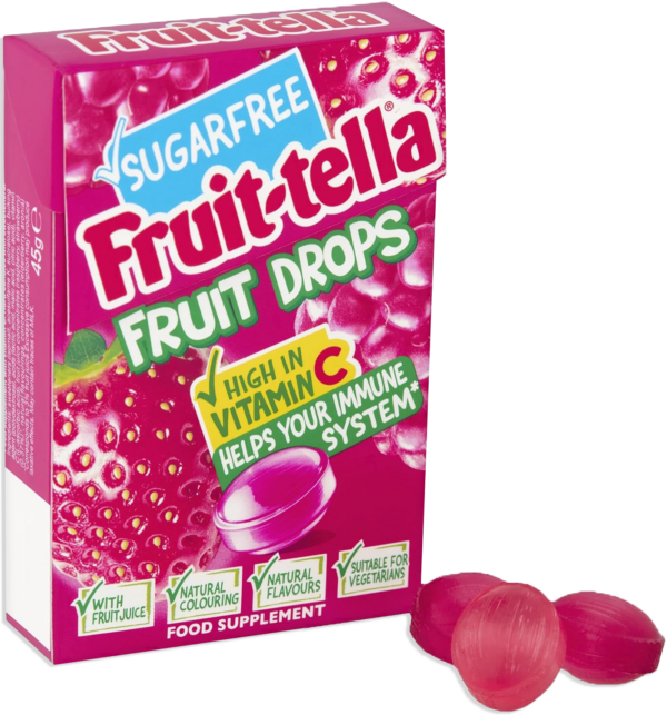Fruit-tella Fruit Drops Astuccio Fragola e Lampone Box 10x45g