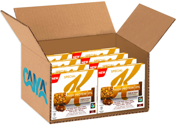 Kellogg's Barrette High Protein Caffè e Cacao 112g box