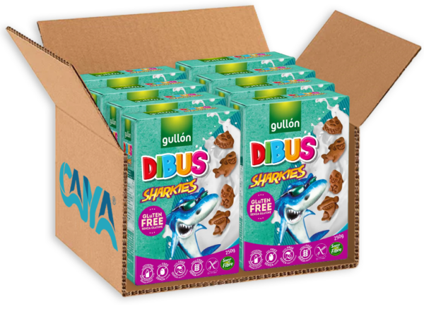 Gullon Hookies Sharkies Dibus Biscotti al Cacao 250g box