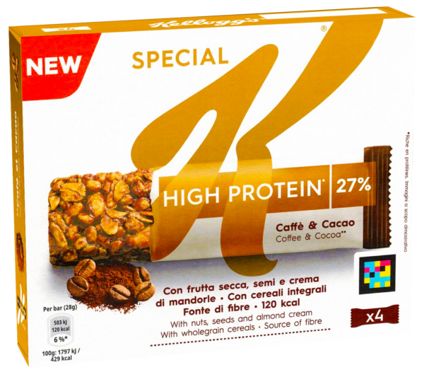Kellogg's Barrette High Protein Caffè e Cacao 112g