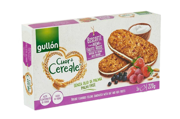 Gullon Cuor di Cereale Ripieno e Frutti Rossi 220g
