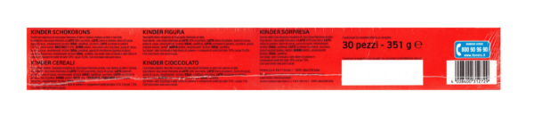 Kinder Chalettone Calendario dell'Avvento 351g ingredienti