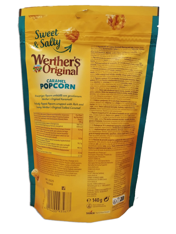 Werther's Original Classic Pop Corn al Caramello Salato 140g retro