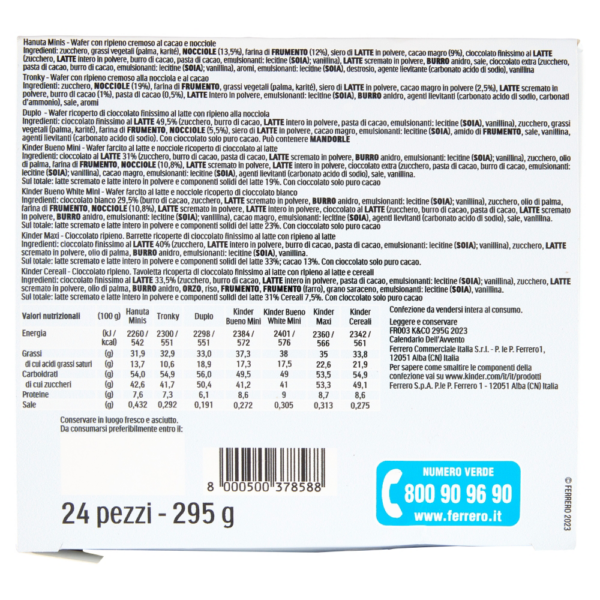 Kinder & Co. Calendario dell'Avvento 295g ingredienti