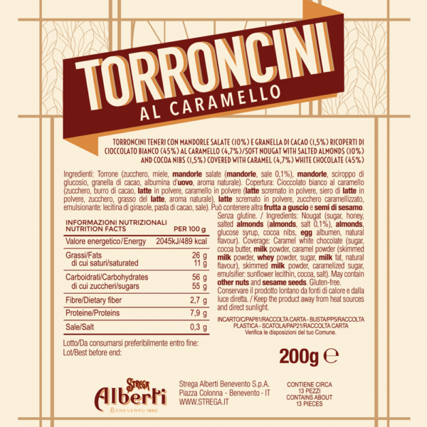 Strega Torroncini al Caramello 200g ingredienti