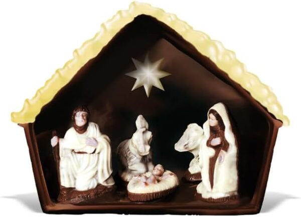 Galeone Presepe di Cioccolato Fondente e al Latte Decorato a Mano 700g