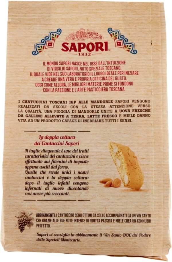 Sapori Cantuccini Toscani alle Mandorle 250g retro