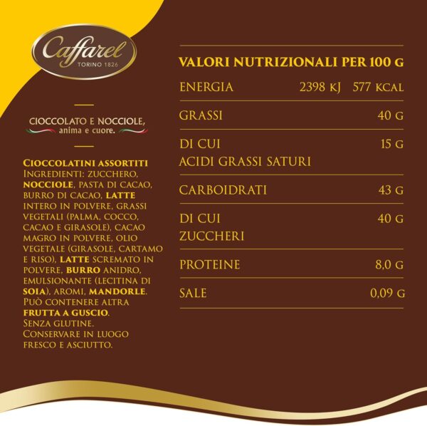 Caffarel Calendario dell'Avvento Premium 300g ingredienti