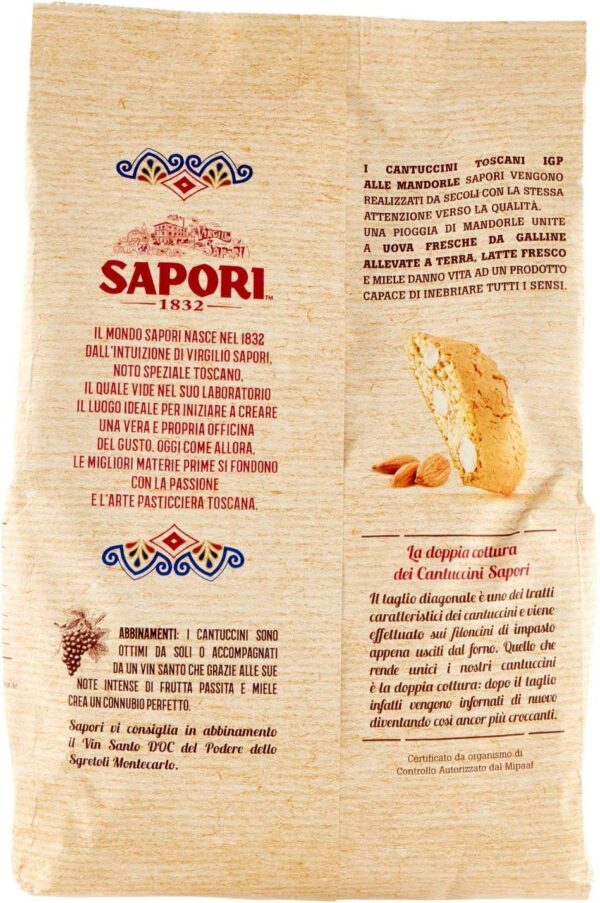 Sapori Cantuccini Toscani alle Mandorle 600g retro
