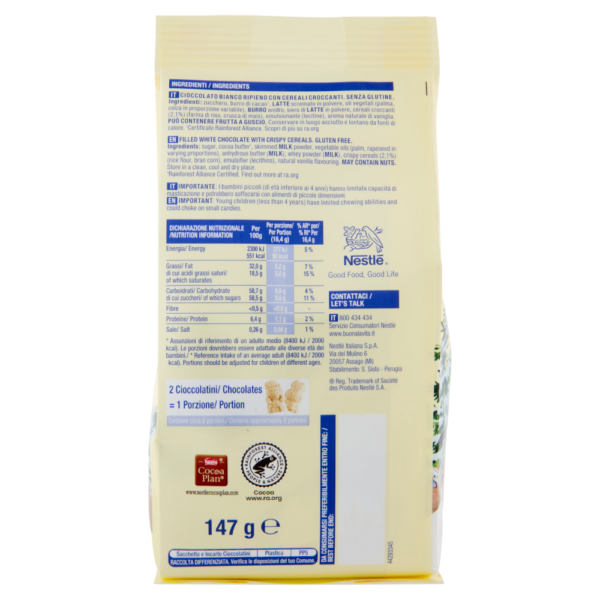 Galak Festive Friends Personaggi di Cioccolato Bianco con Cereali 147g retro