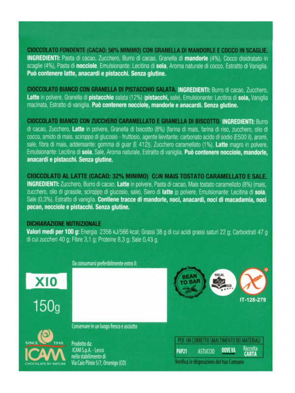 Vanini Mix Mini Selection Fondente Bagua 150g ingredienti