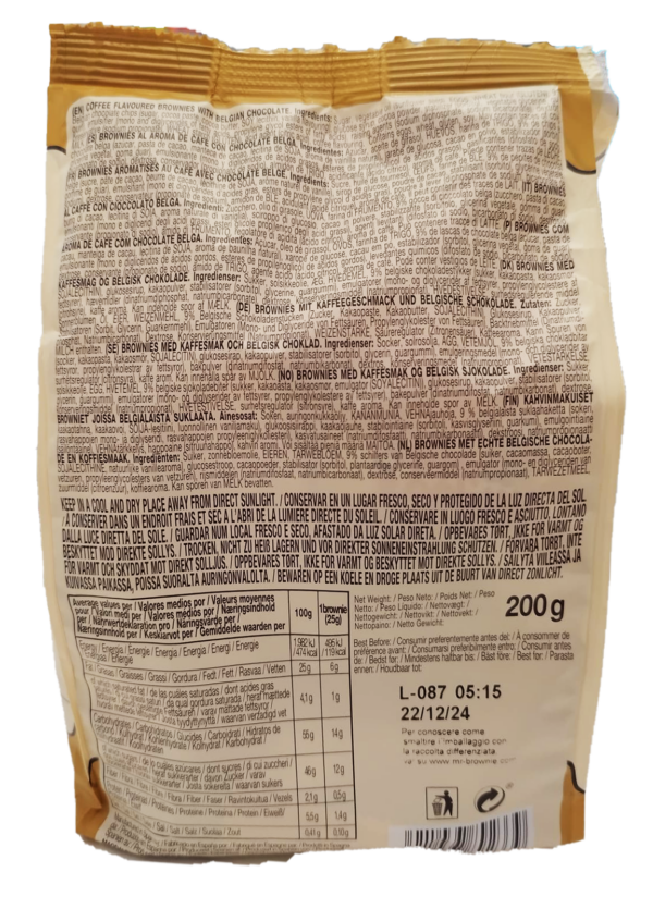 Mr. Brownie Coffee al Caffe' 200g ingredienti