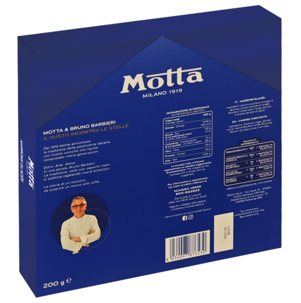 Motta Marrons Glacés Confezione 200g retro