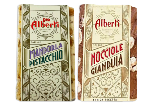 Strega Tavolette di Torrone al gusto di Nocciola Gianduia e Mandorla Pistacchio 120g