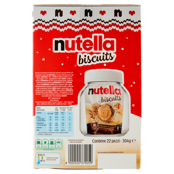 Nutella Biscuits con Biscottiera in Vetro 304g retro