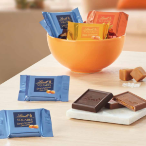 Lindt Lindor Squares Cioccolato Fondente e Caramello Salato Bocca di Lupo 1200g