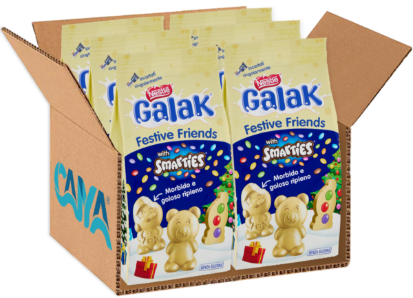 Galak Festive Friends Personaggi di Cioccolato Bianco con Smarties 147g box