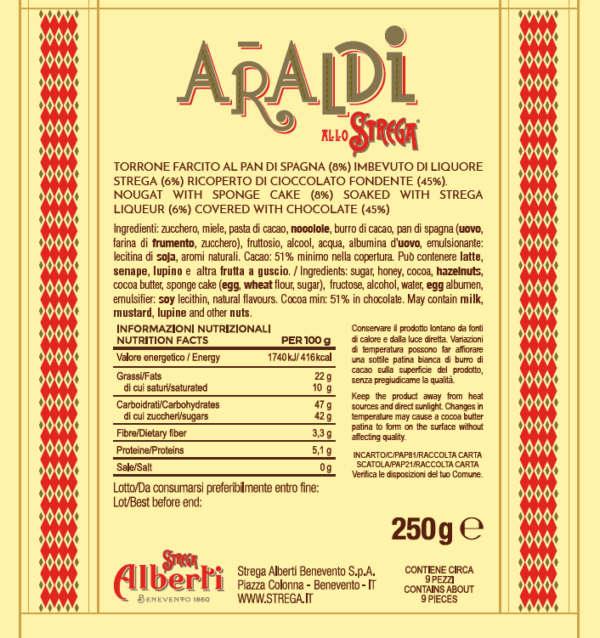 Strega Torroncini Araldi 250g retro