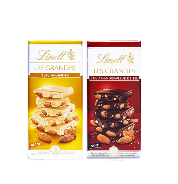 Lindt Tavoletta Les Grandes Cioccolato Bianco e Mandorle