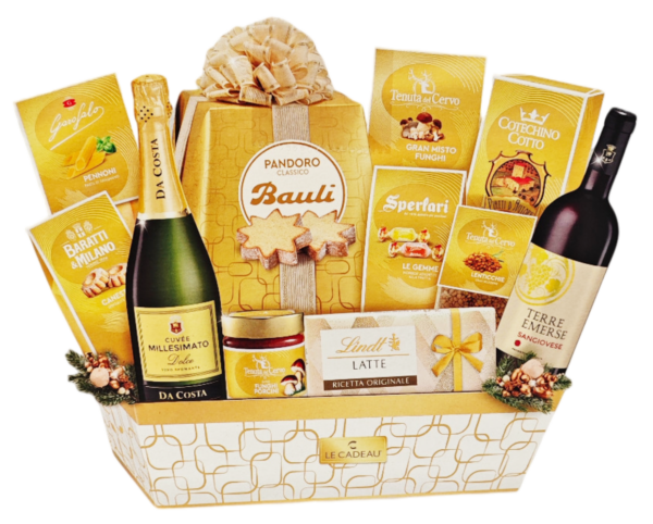 Le Cadeau Cesto Aghi di Pino con 12 Pezzi
