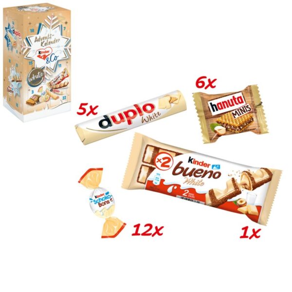 Kinder & Co. White Edition Calendario dell'Avvento 263g
