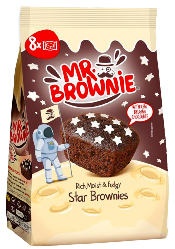 Mr. Brownie Star Brownies con Decorazioni Stelle 200g