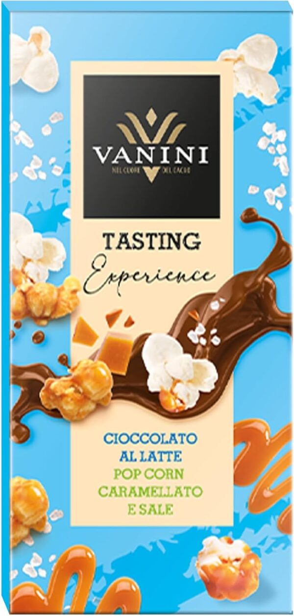 Vanini Tavoletta Tasting Experience Cioccolato e Pop Corn Caramellato 75g
