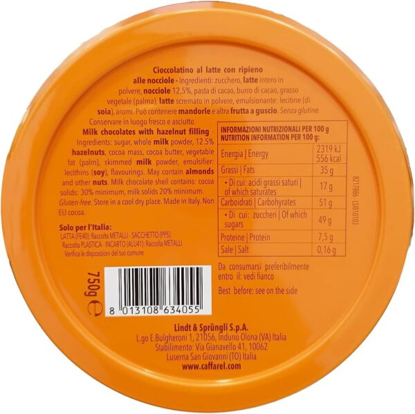 Caffarel Confezione in Latta Fungo 750g retro