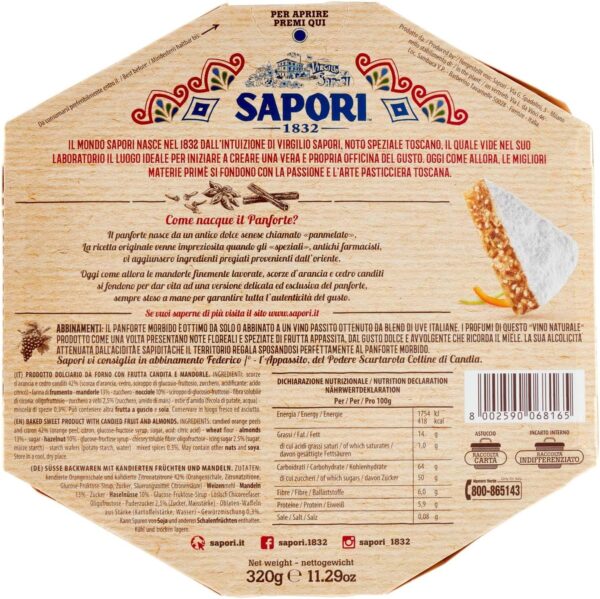Sapori Panforte Morbido 320g retro
