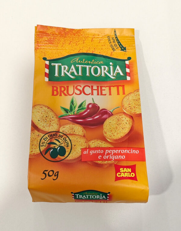 Autentica Trattoria San Carlo Bruschetti Crostini Peperoncino e Origano Box 10x50g
