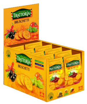 Autentica Trattoria San Carlo Bruschetti Crostini Peperoncino e Origano Box 10x50g