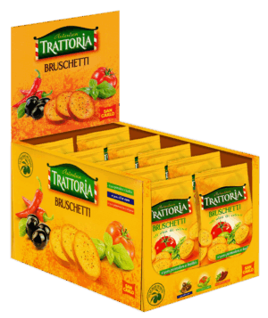 Autentica Trattoria San Carlo Bruschetti Crostini Pomodoro e Basilico Box 10x50g