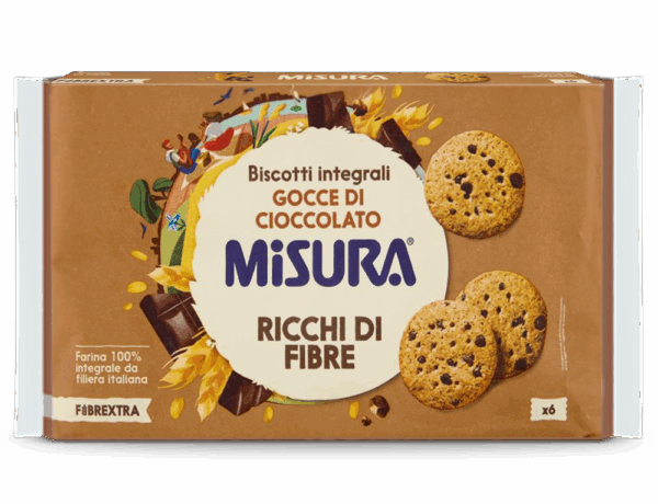 Misura Fibrextra Biscotti Farina Integrale con Gocce Cioccolato 280g