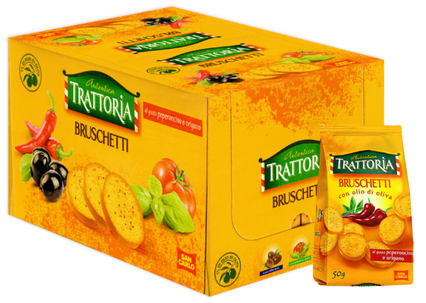 San Carlo Bruschetti "Autentica Trattoria" Crostini Peperoncino e Origano 10x50g box