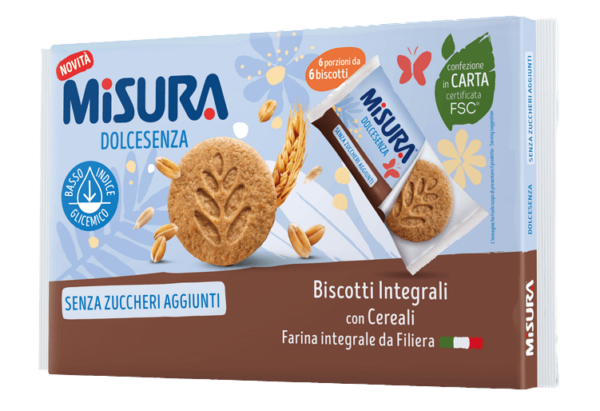 Misura Dolcesenza Biscotti Integrali con Cereali Senza Zuccheri Aggiunti 280g