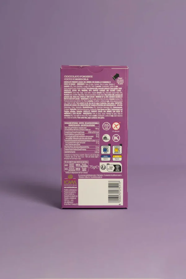 Vanini Tavoletta Tasting Experience Cioccolato Fondente Cocco e Mandorla 75g