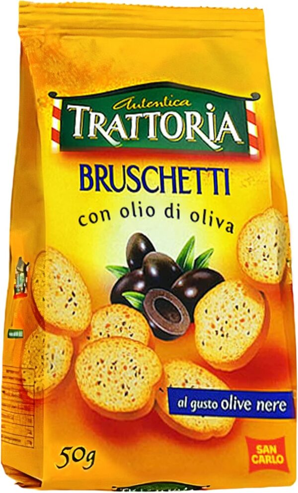 San Carlo Bruschetti Autentica Trattoria Crostini Olive Nere Box 10x50g