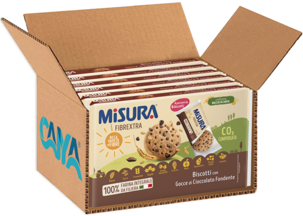 Misura Fibrextra Biscotti Farina Integrale con Gocce Cioccolato 280g box