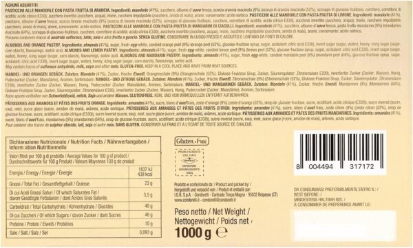 Condorelli Agrumì Pasticcini alle Mandorle con Pasta Frutta di Arancia Box 1kg retro