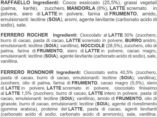Ferrero Collection Confezione Assortita di Cioccolatini 269g ingredienti