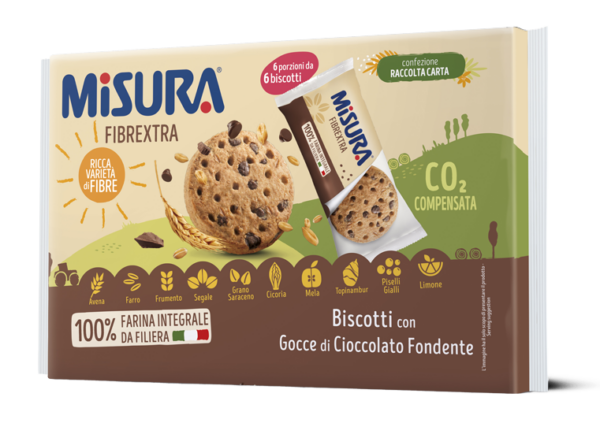 Misura Fibrextra Biscotti Farina Integrale con Gocce Cioccolato 280g