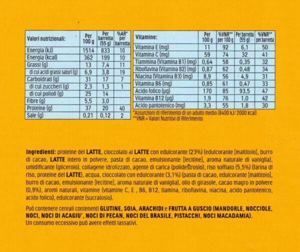FulFil Barretta Cioccolato al Latte Croccante Box 15x55g retro