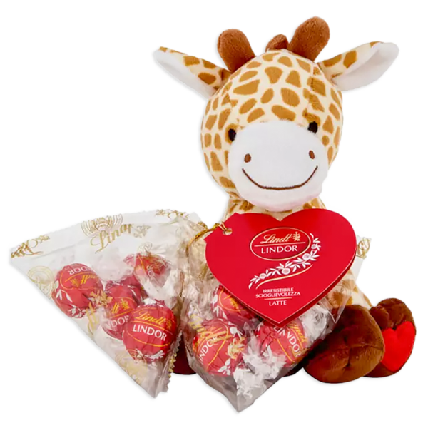 Lindt Peluche Giraffa con Praline al Cioccolato 100g