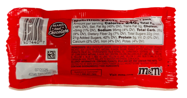M&M's Peanut Butter al Burro d'Arachidi 46,2g retro
