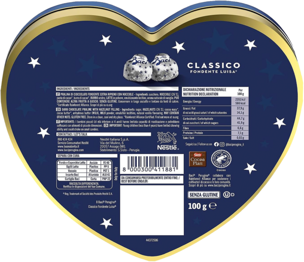 Baci Perugina Latta Cuore con Frasi 100g