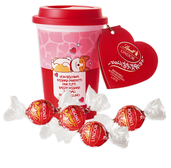 Lindt Bicchiere da Viaggio Rosso Corgi 112g