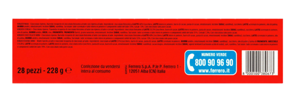 Kinder Pentolaccia con Cioccolato, Bueno, Cereali e Maxi 228g ingredienti