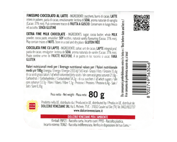Dolcerie Veneziane Bouquet di Cioccolato 80g