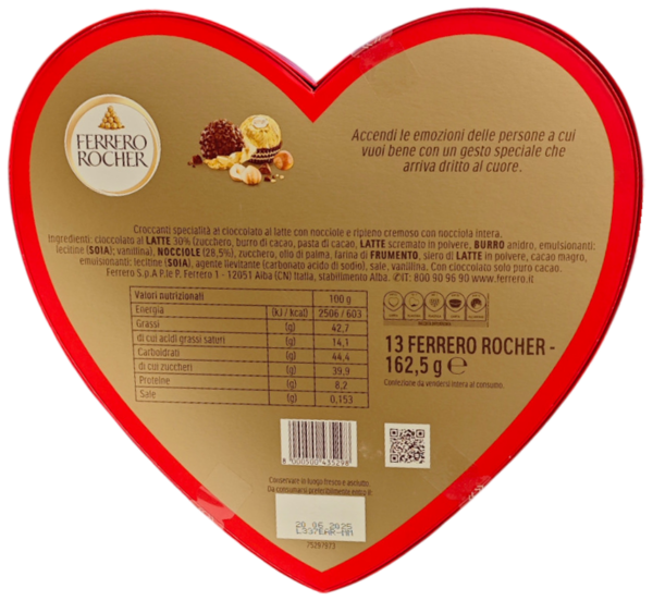 Ferrero Rocher Scatola Cuore T13 162,5g retro
